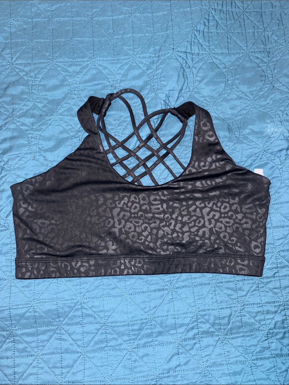 Constantly Varied Gear Black Leopard Print Strappy Sports Bra